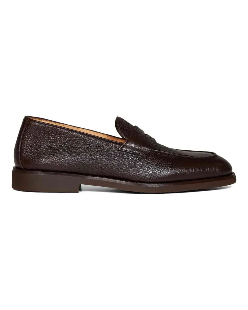 Brunello Cucinelli grained-leather penny loafers - Braun Braun