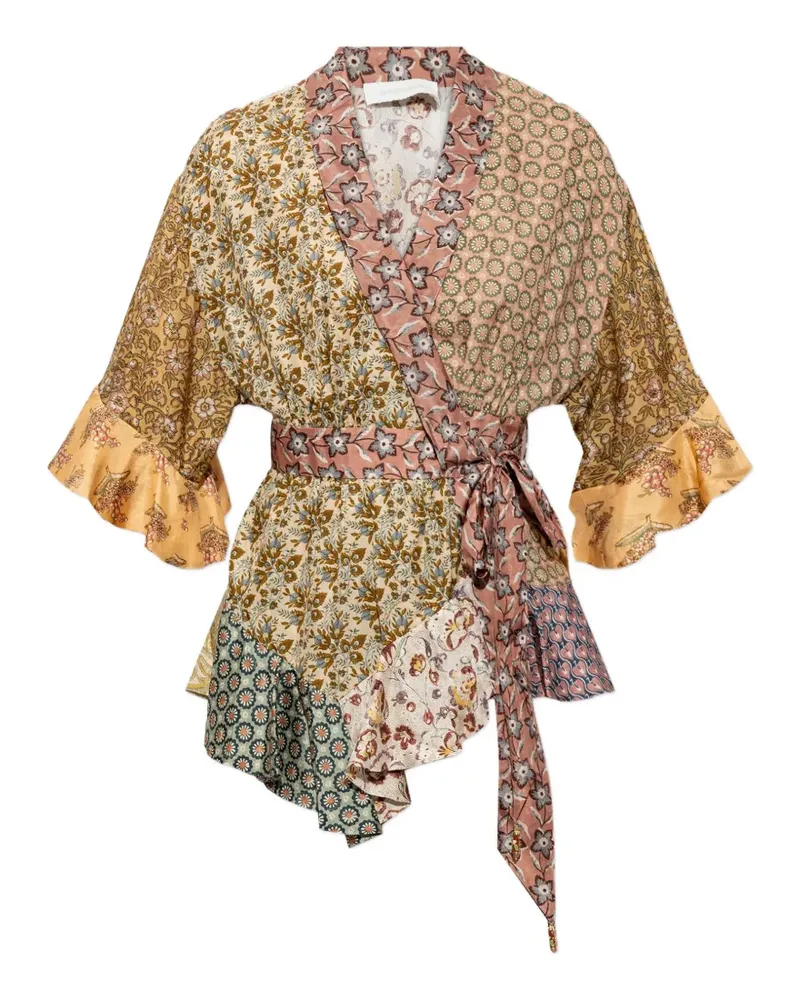 Zimmermann Fairlight scarf wrap top - Nude Nude