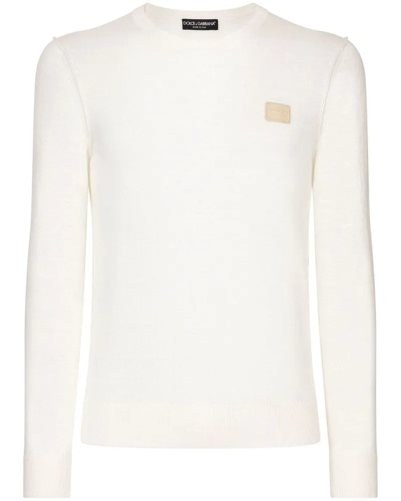 Dolce & Gabbana Pullover mit Logo-Applikation - Weiß Weiß