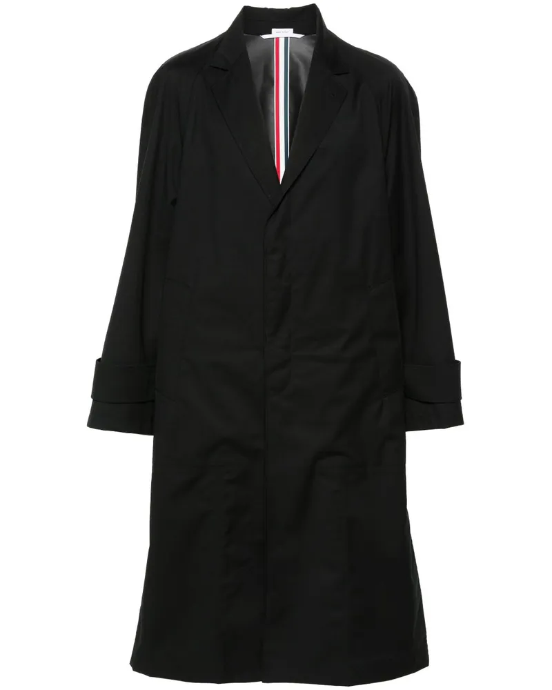 Thom Browne Einreihiger Mantel Schwarz