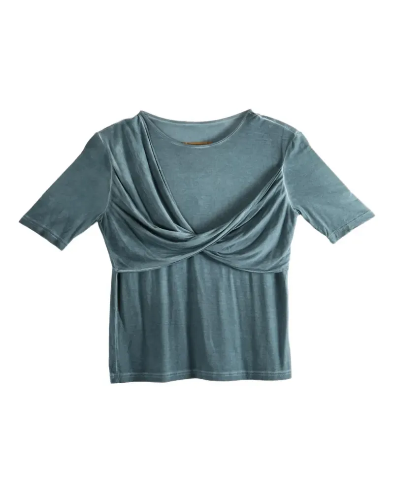 Uma Wang twist-detail T-shirt - Blau Blau