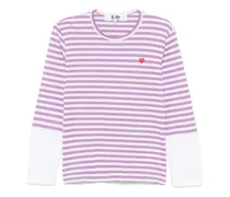 Gestreiftes Langarmshirt - Violett