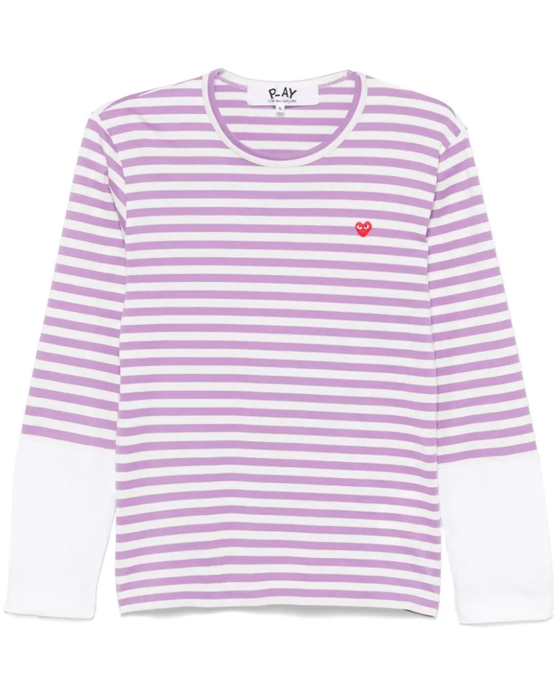 Comme des Garçons Gestreiftes Langarmshirt - Violett Violett