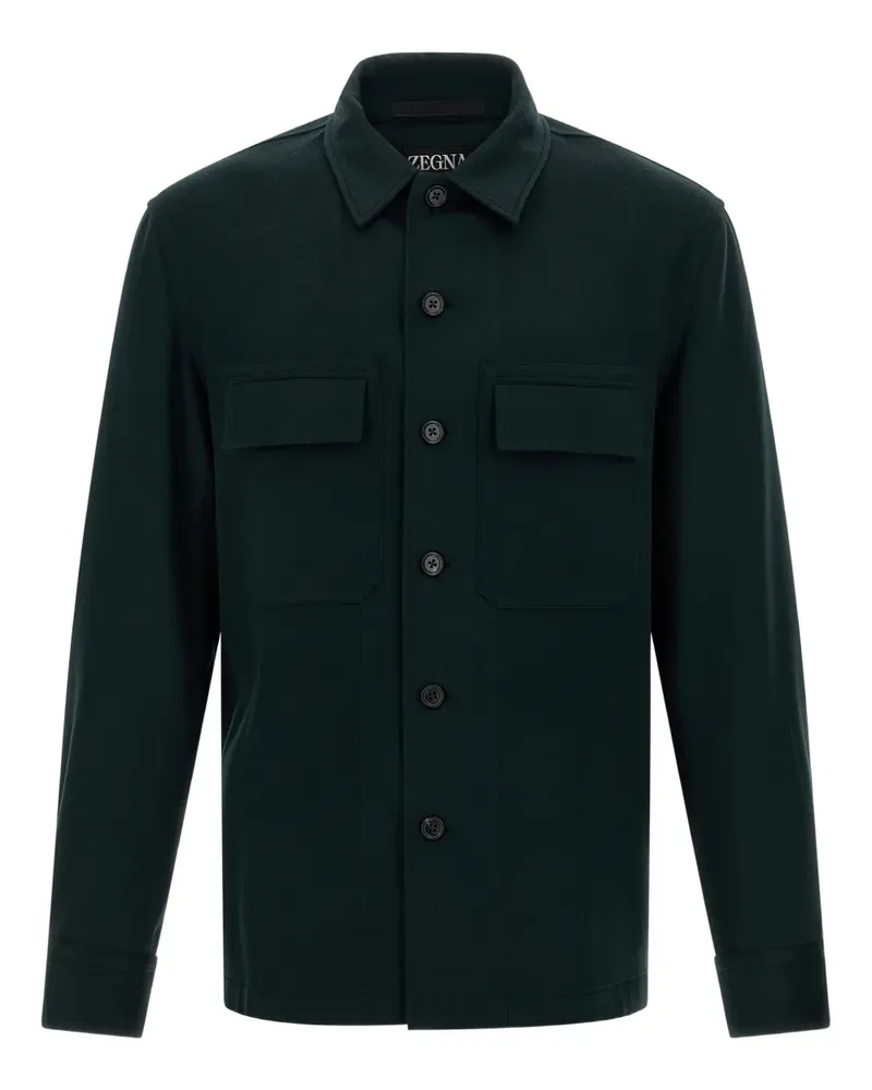 Ermenegildo Zegna button-fastening cashmere shirt - Grün Grün