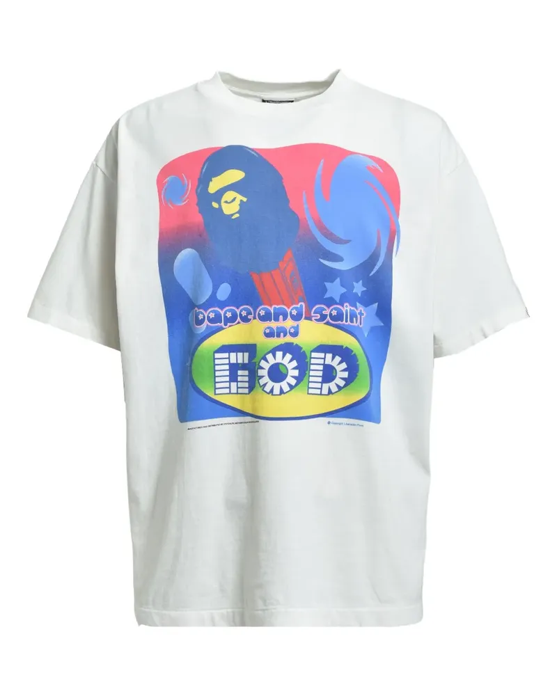 SAINT MXXXXXX x Bape cotton T-shirt - Weiß Weiß