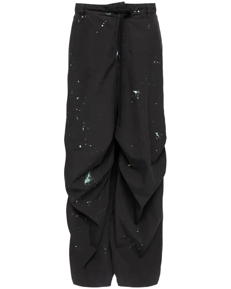 Maison Margiela Hose mit Farbklecks-Print - Schwarz Schwarz