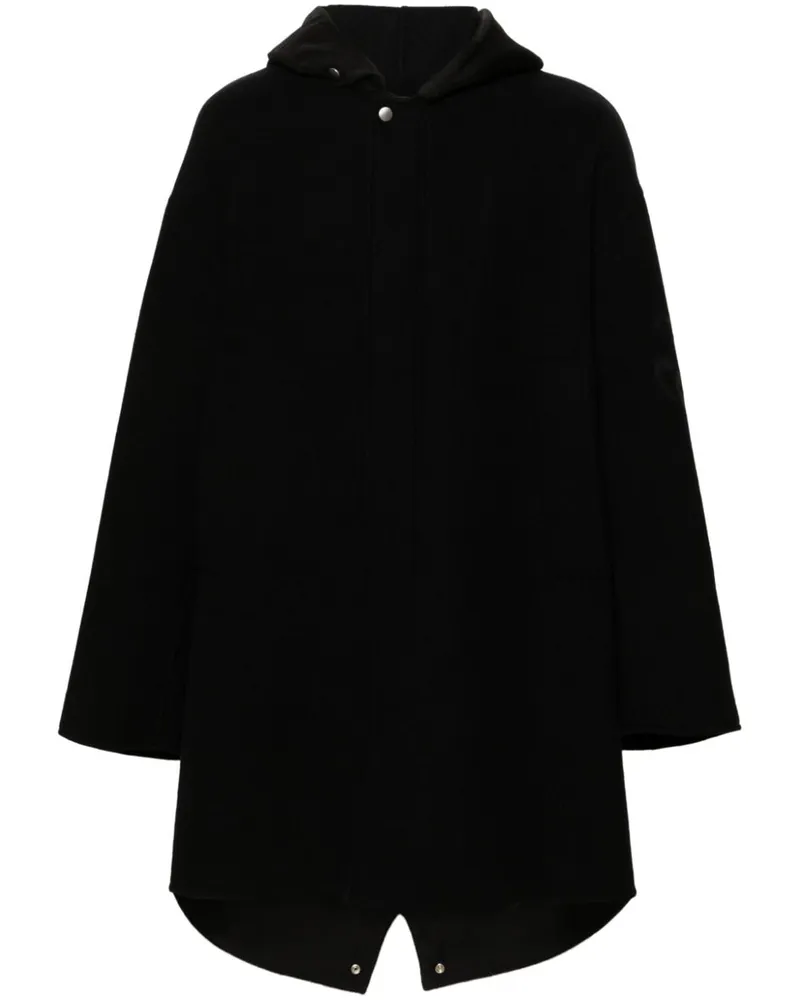 Jil Sander Gefütterter Mantel mit Logo-Jacquard - Schwarz Schwarz