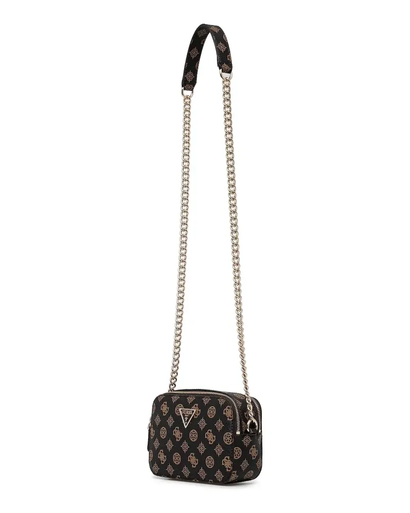 Guess Mini Noelle 4G Umhängetasche mit Logo-Schild - Schwarz Schwarz