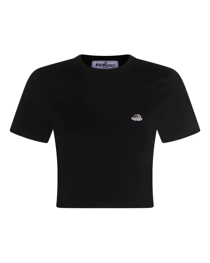 Fiorucci T-Shirt mit Engel-Patch - Schwarz Schwarz