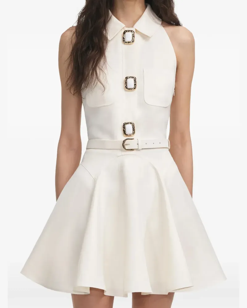 Self-Portrait Minikleid mit Gürtel - Nude Nude