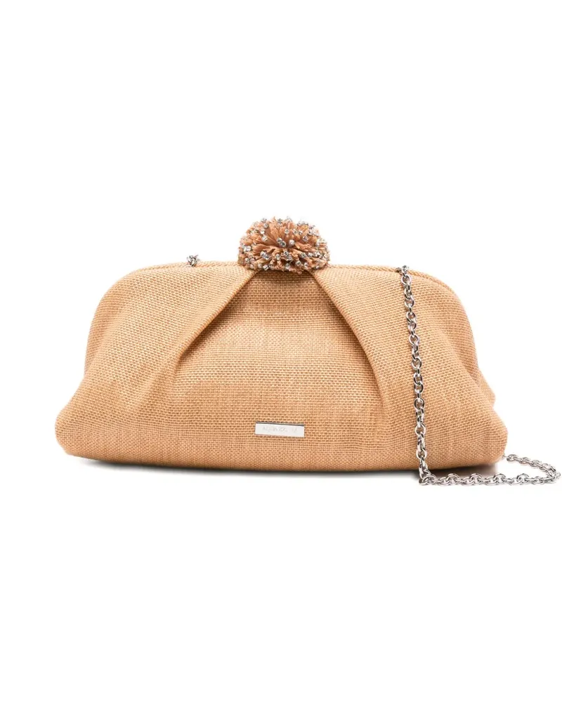 Aquazzura Movida Clutch mit Kristallen - Nude Nude