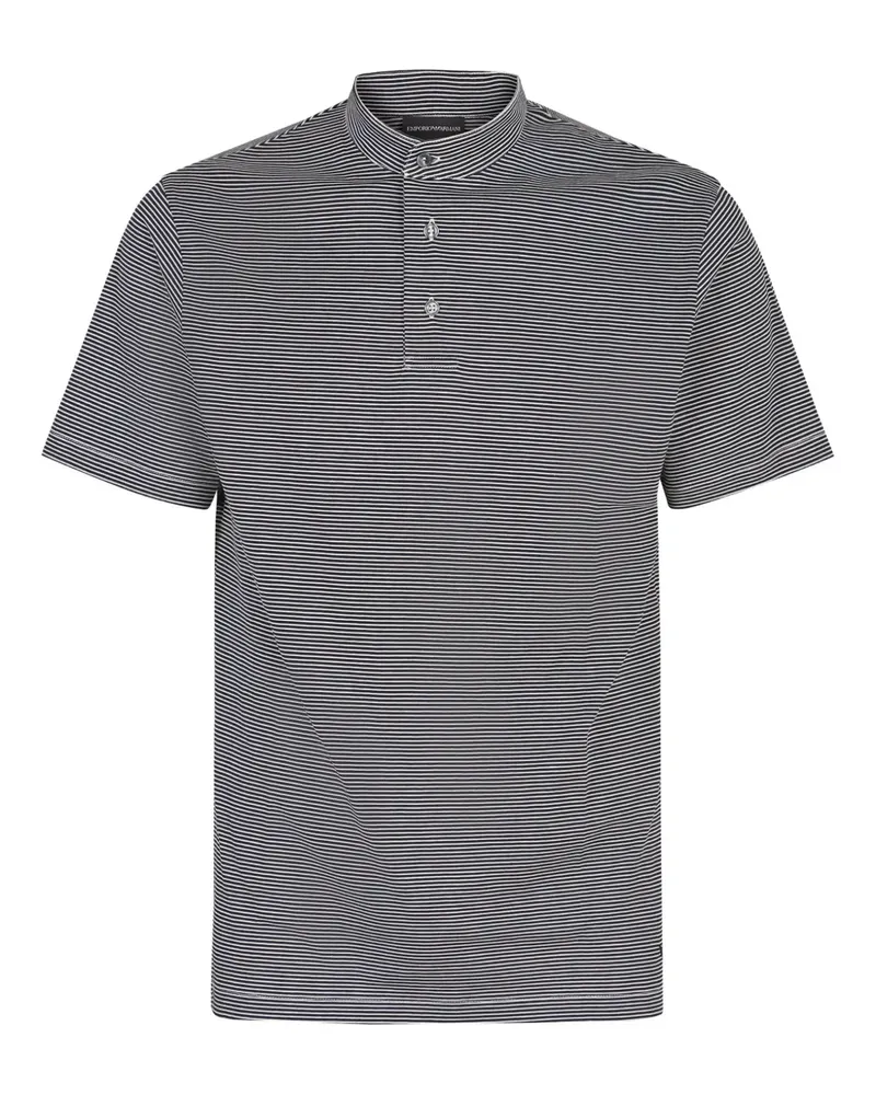 Emporio Armani Gestreiftes Poloshirt - Schwarz Schwarz