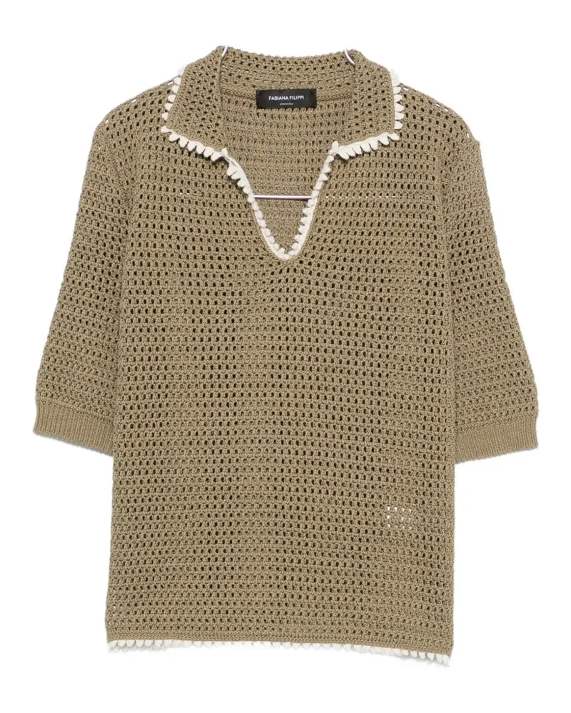 Fabiana Filippi crochet-knit short-sleeve sweater - Grün Grün
