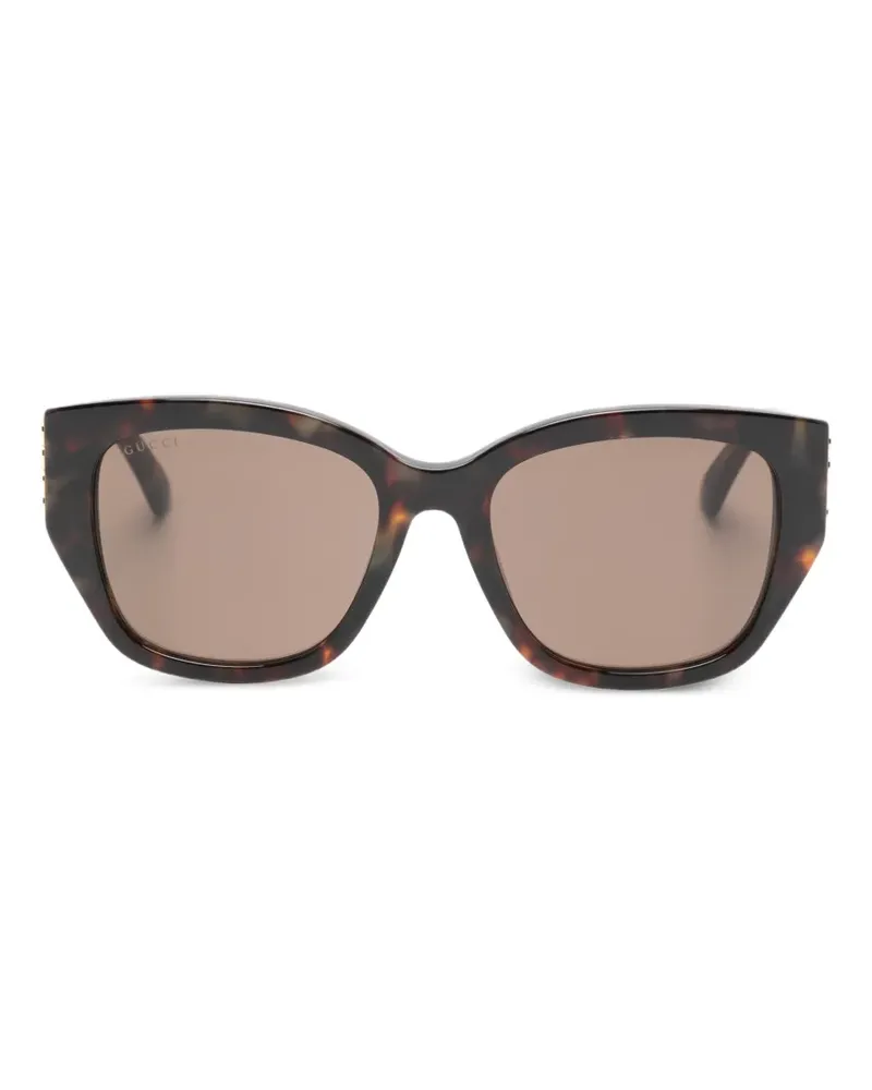 Gucci Sonnenbrille mit eckigem Gestell - Braun Braun