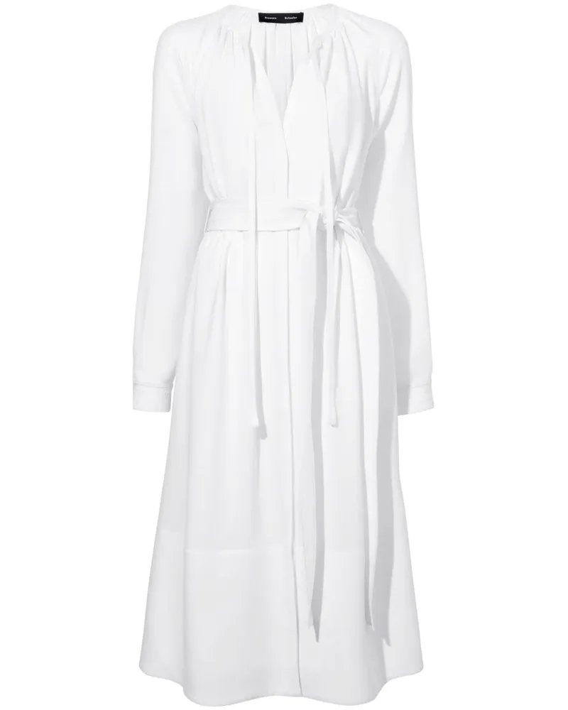 Proenza Schouler Enya Midikleid - Weiß Weiß