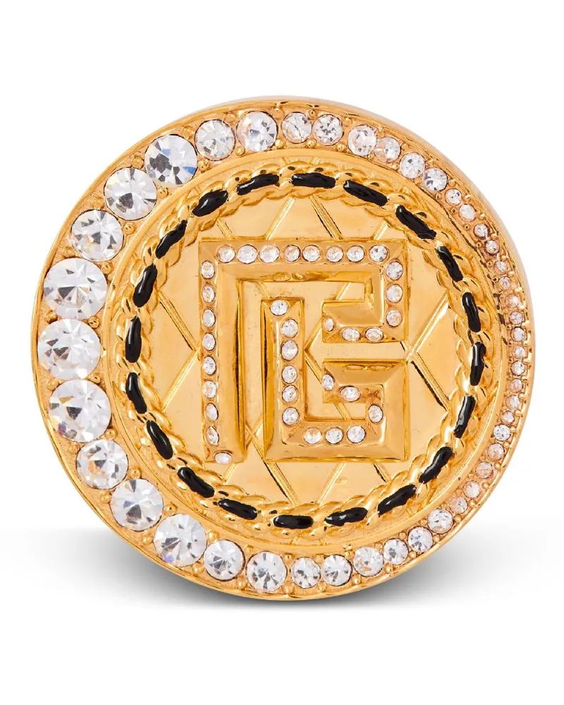 Balmain Brosche mit Strass - Gold Gold