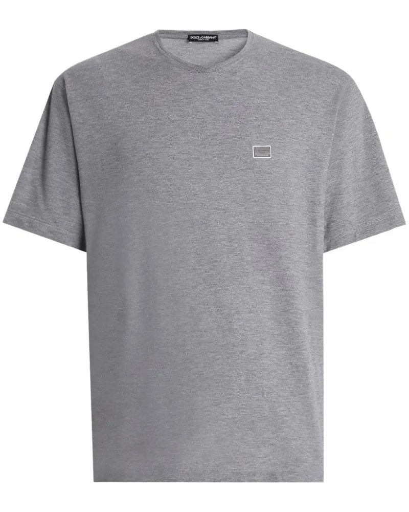 Dolce & Gabbana T-Shirt mit Logo-Schild - Schwarz Schwarz