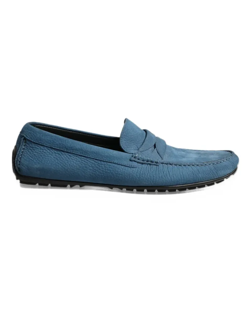 Dolce & Gabbana grained leather driver loafers - Blau Blau