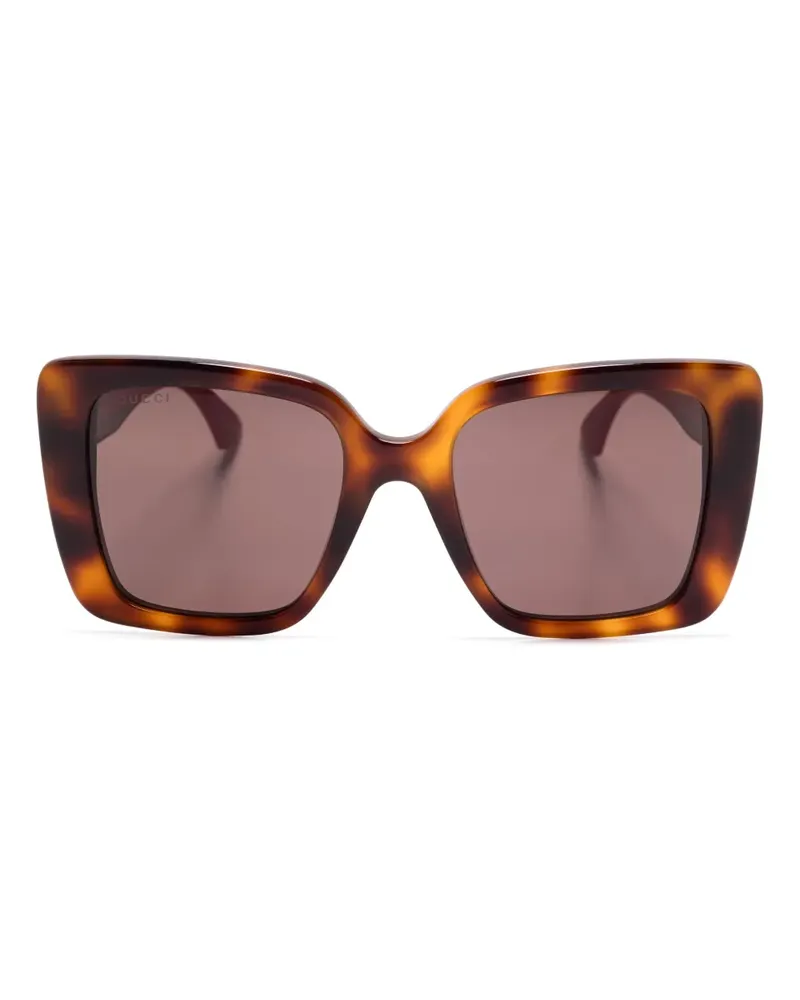 Gucci Sonnenbrille mit Oversized-Gestell - Braun Braun