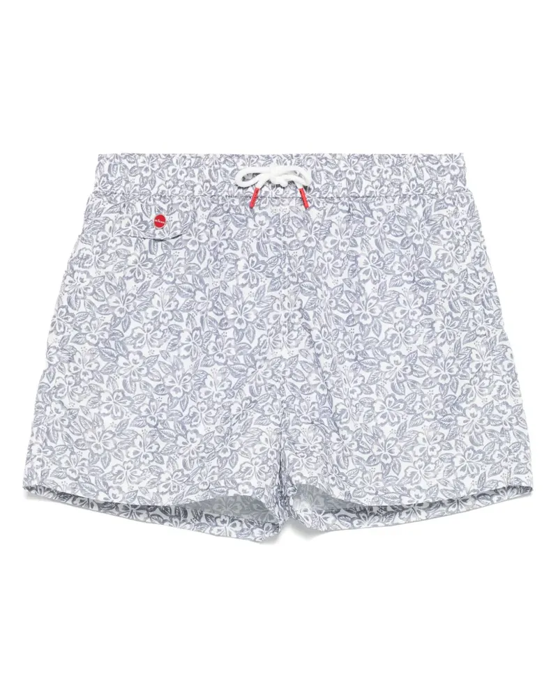 Kiton Badeshorts mit Blumen-Print - Weiß Weiß