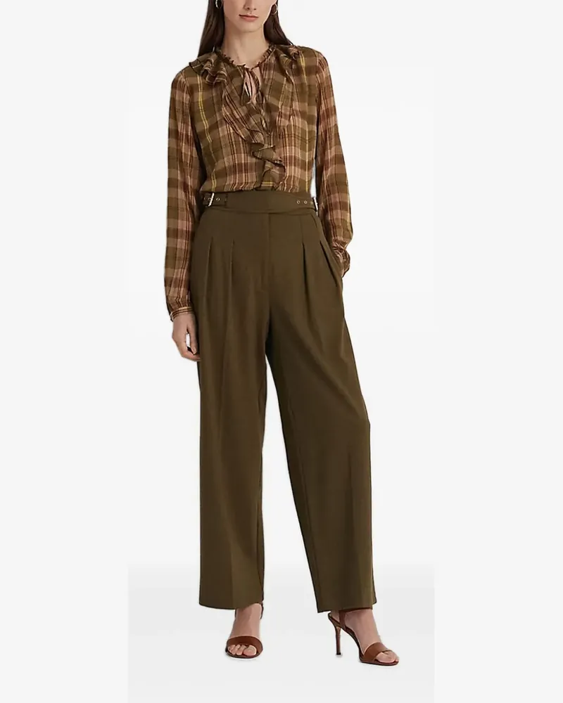 Ralph Lauren Karierte Bluse mit Rüschen - Braun Braun