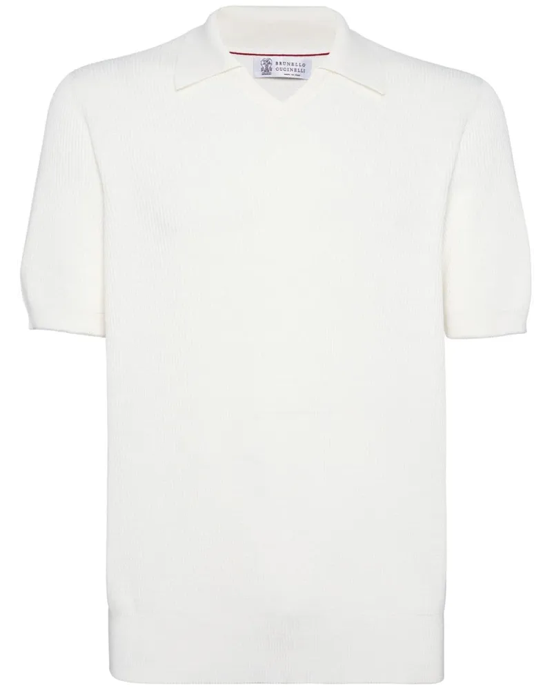 Brunello Cucinelli Poloshirt mit klassischem Kragen - Weiß Weiß