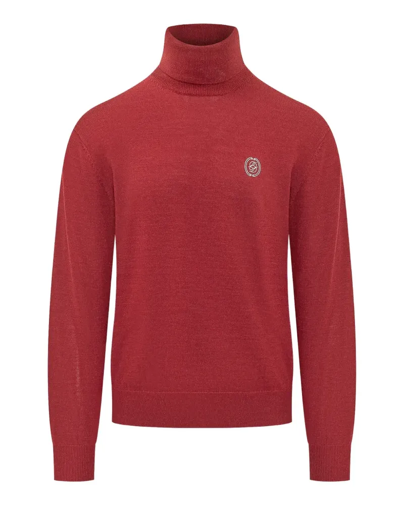 Drôle de Monsieur logo-embroidered roll-neck sweater - Rot Rot
