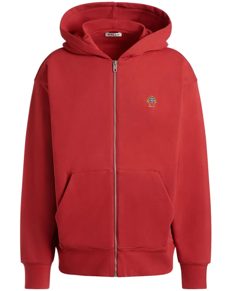 Bally Hoodie mit Logo-Stickerei Rot