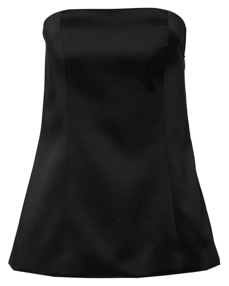 Carolina Herrera New York Schulterfreies Satin-Top - Schwarz Schwarz