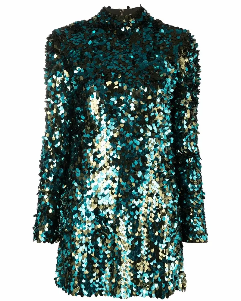 Emilio Pucci Minikleid mit Pailletten - Blau Blau