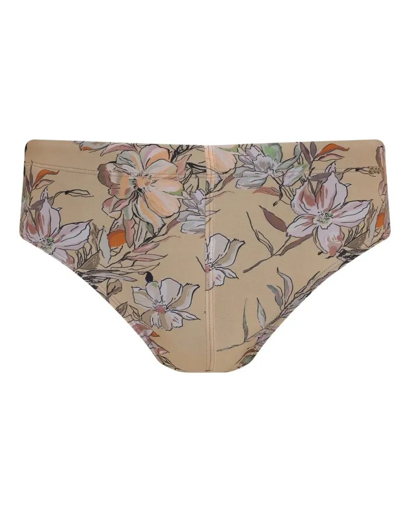 Amir Slama Badehose mit Blumen-Print - Nude Nude