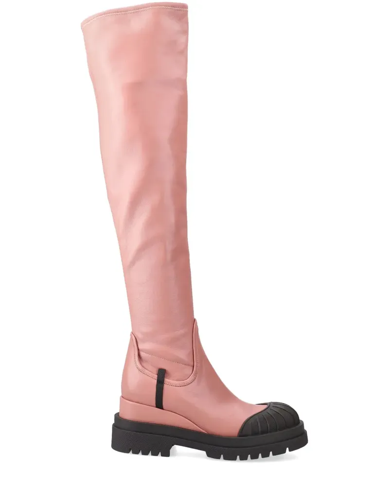 Premiata Overknee-Stiefel aus Leder 40mm - Rosa Rosa