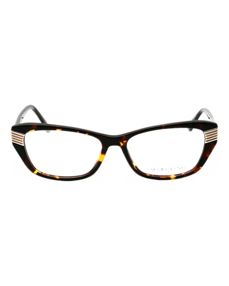 MARCIANO Los Angeles tortoiseshell-effect rectangle-frame glasses - Braun Braun