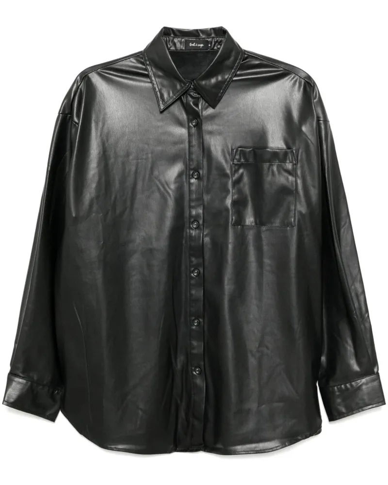 Tout a Coup Hemd aus Faux-Leder - Schwarz Schwarz