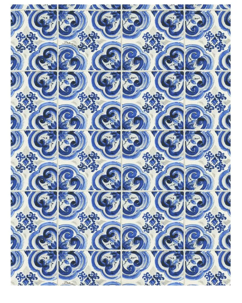 Dolce & Gabbana Tapete mit Kachel-Print - Blau Blau