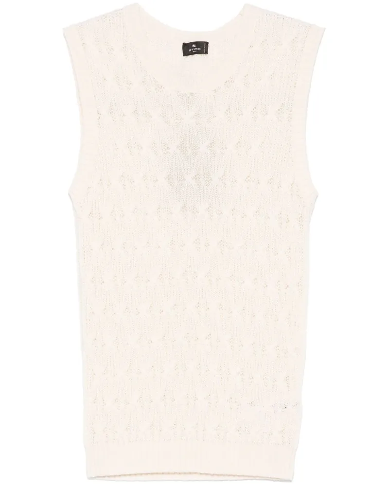 Etro Pullunder mit Lochstrickmuster - Nude Nude