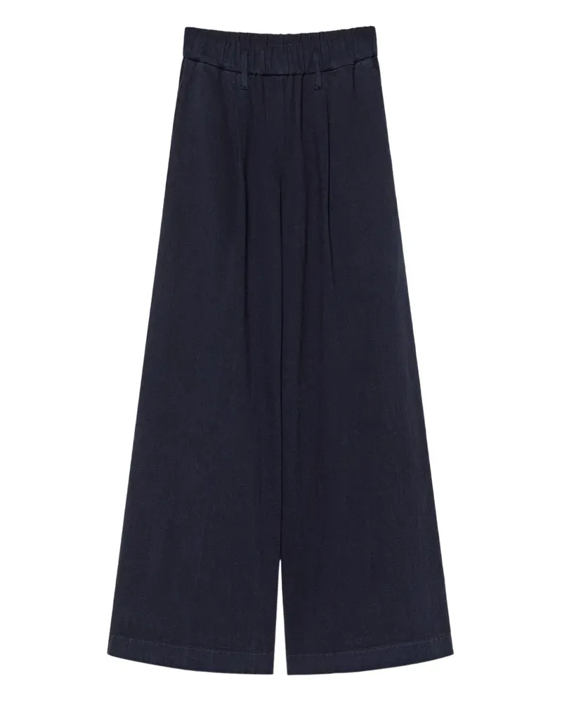 forte_forte Wide-Leg-Hose mit Bundfalten - Blau Blau