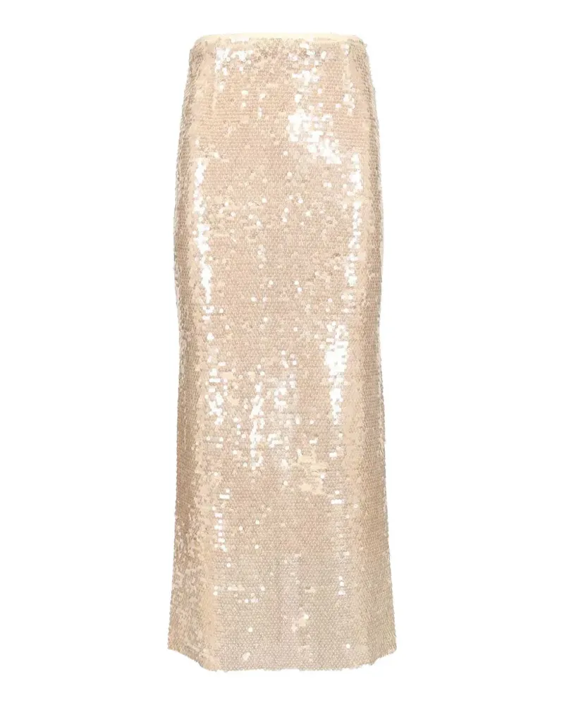 forte_forte Liquid Sequins pencil skirt - Nude Nude