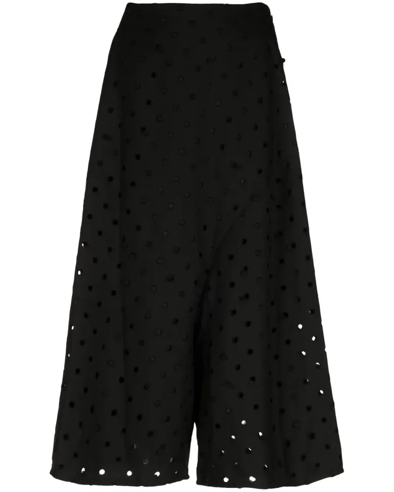 Yohji Yamamoto Cropped-Hose mit Polka Dots - Schwarz Schwarz