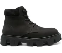 Schnürstiefel mit Gummisohle - Schwarz