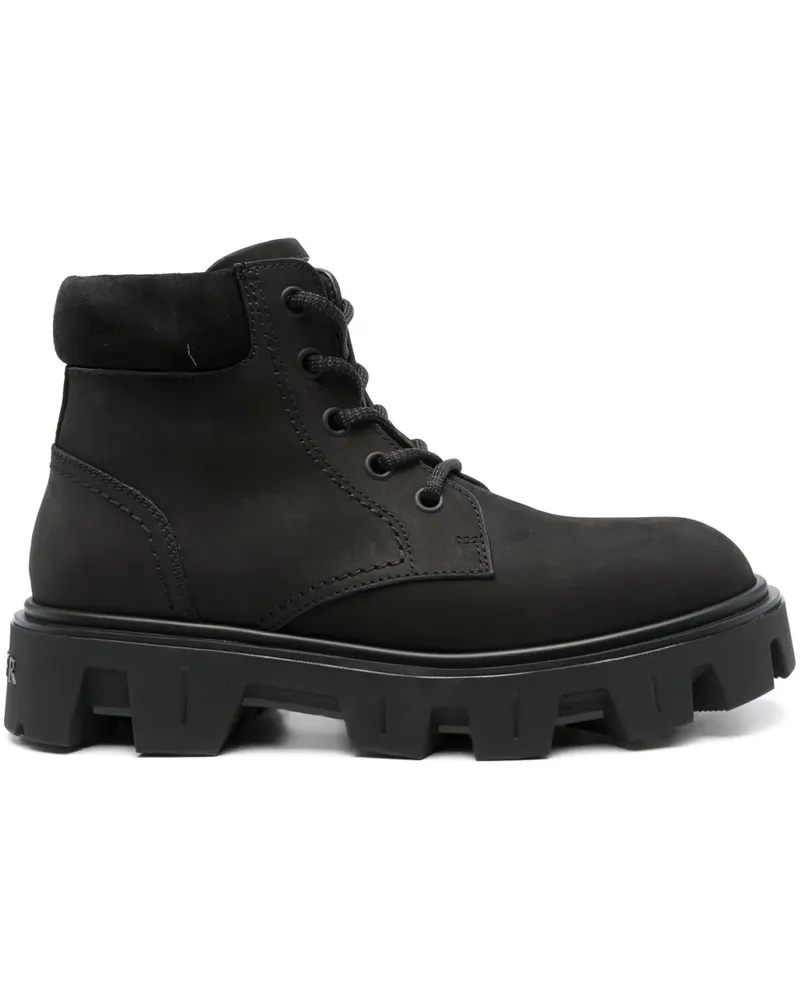 Moncler Schnürstiefel mit Gummisohle - Schwarz Schwarz