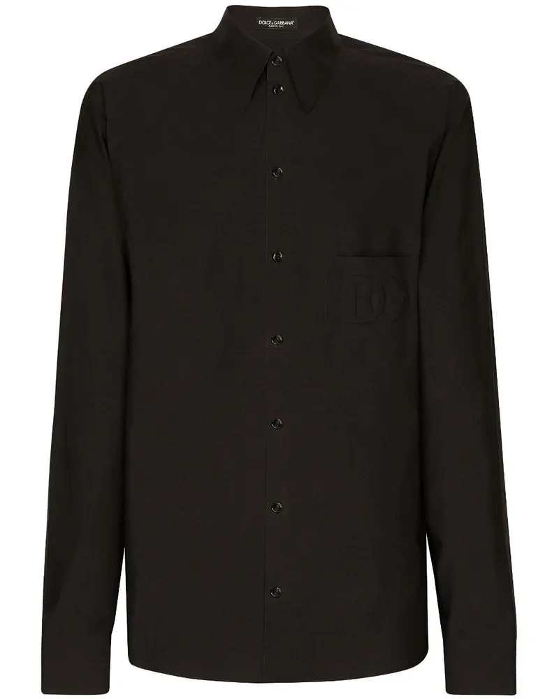 Dolce & Gabbana Hemd mit Logo - Schwarz Schwarz