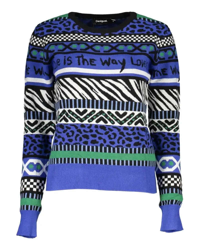 Desigual geometric-print sweater - Blau Blau