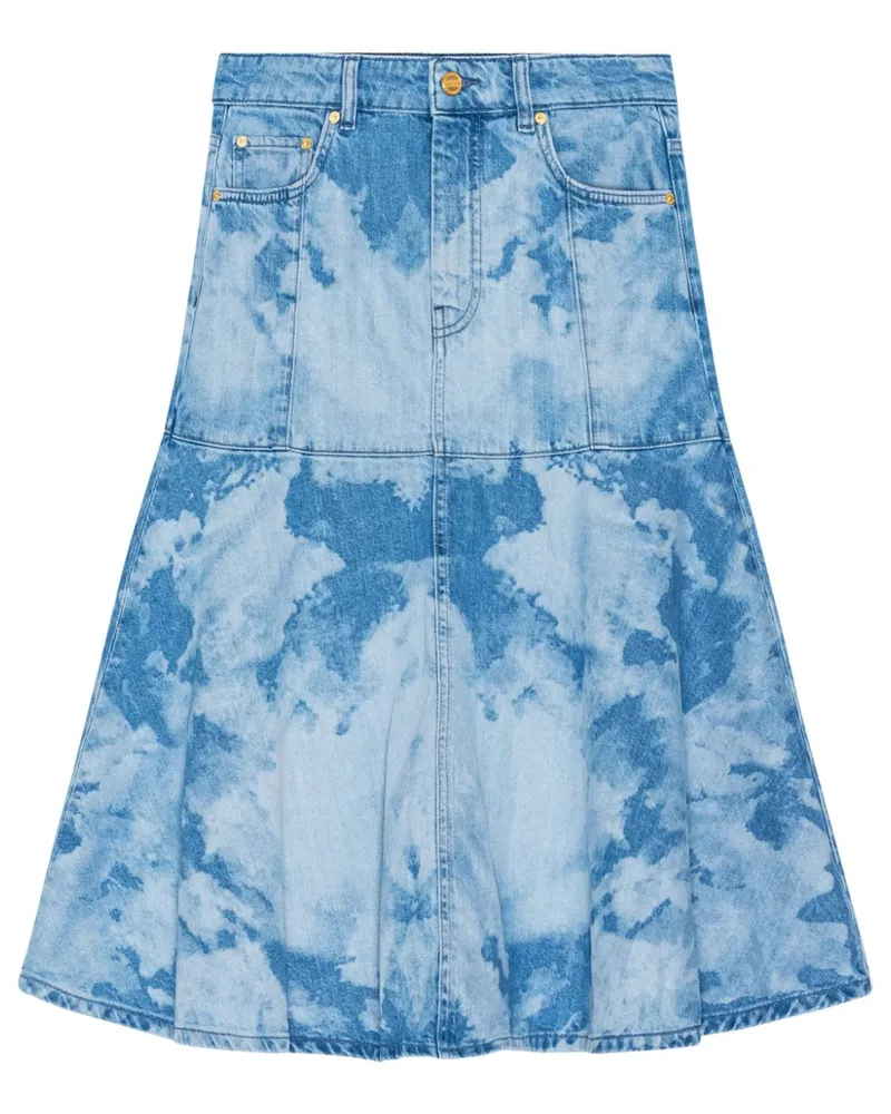 Ganni Jeansrock mit Bleached-Effekt - Blau Blau