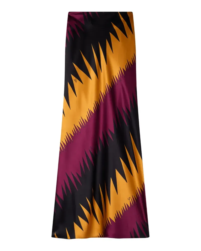 Emilio Pucci Satinrock mit Drachen-Print - Violett Violett