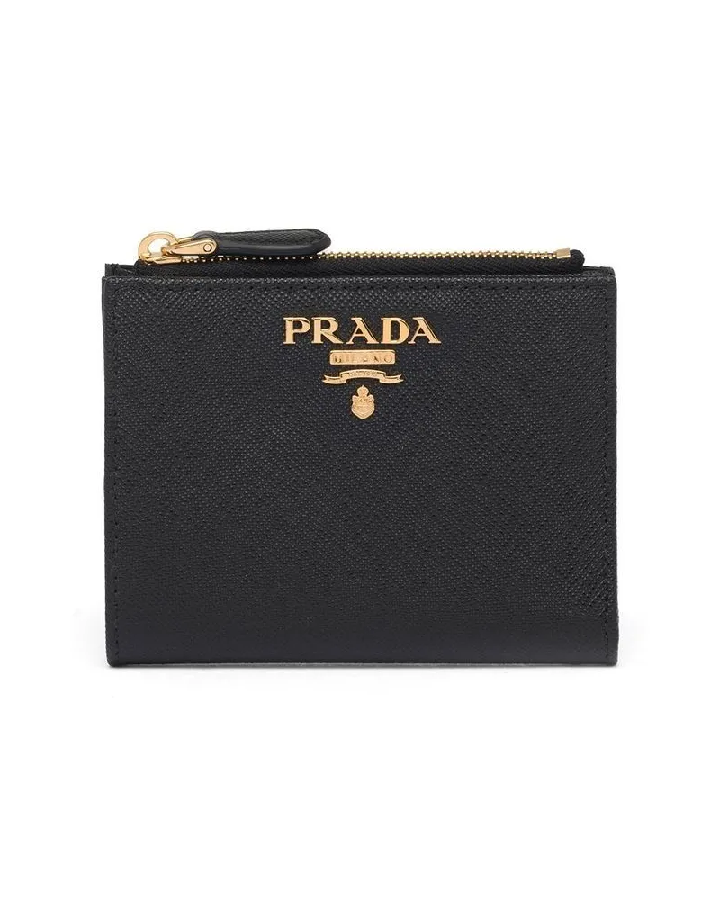Prada Saffiano-Portemonnaie - Schwarz Schwarz