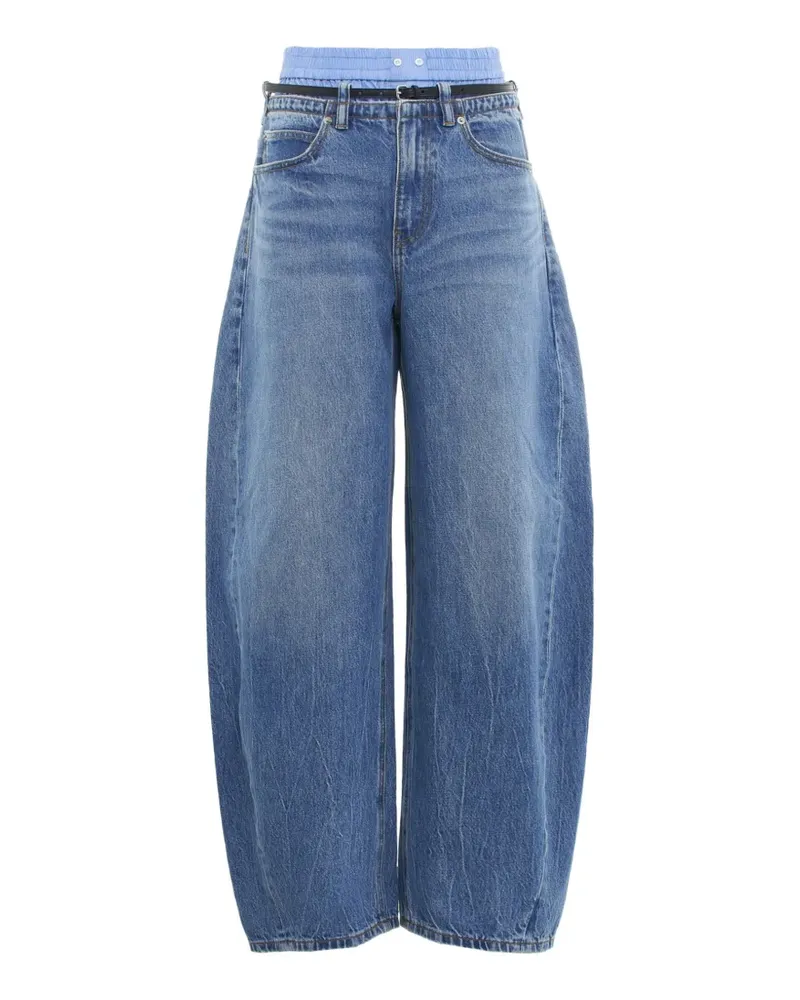 Alexander Wang layered-waistband barrel-leg jeans - Blau Blau