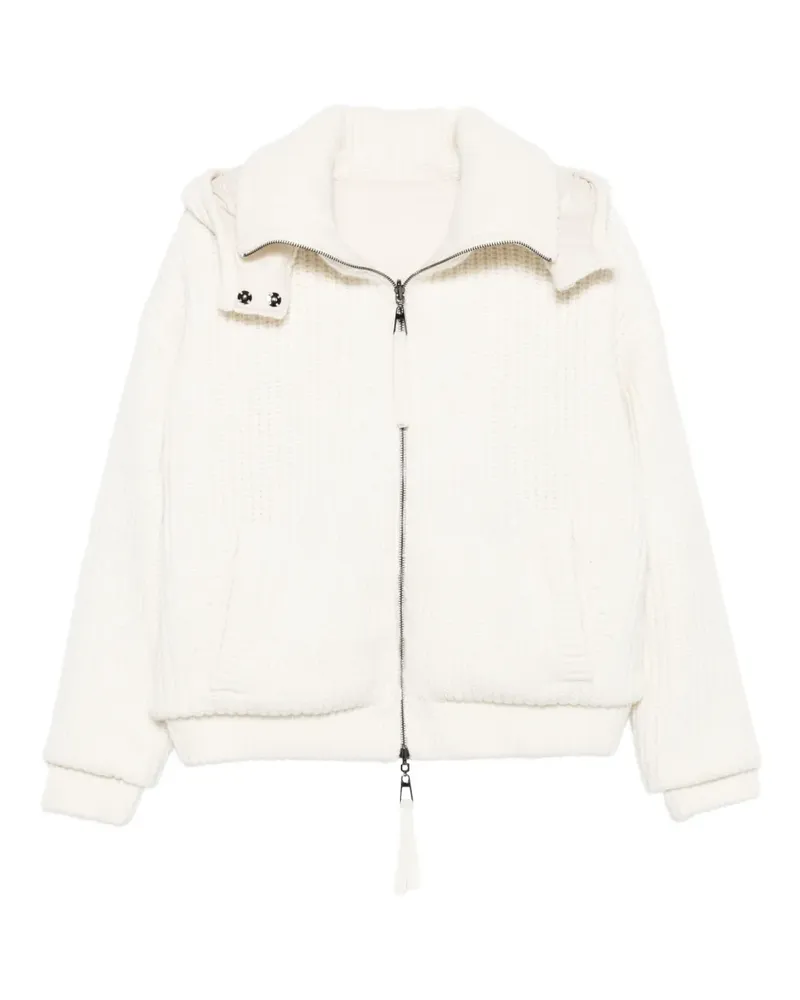 P.A.R.O.S.H. P.A.R.O H. Gerippte Strickjacke mit Kapuze - Weiß Weiß