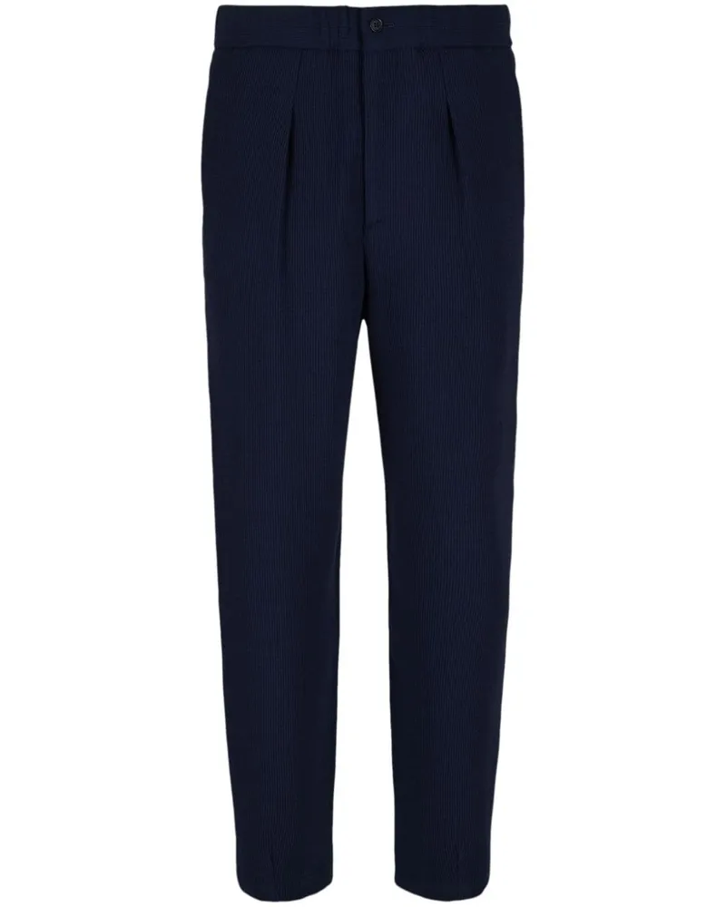 Giorgio Armani Tapered-Hose aus Cord Blau