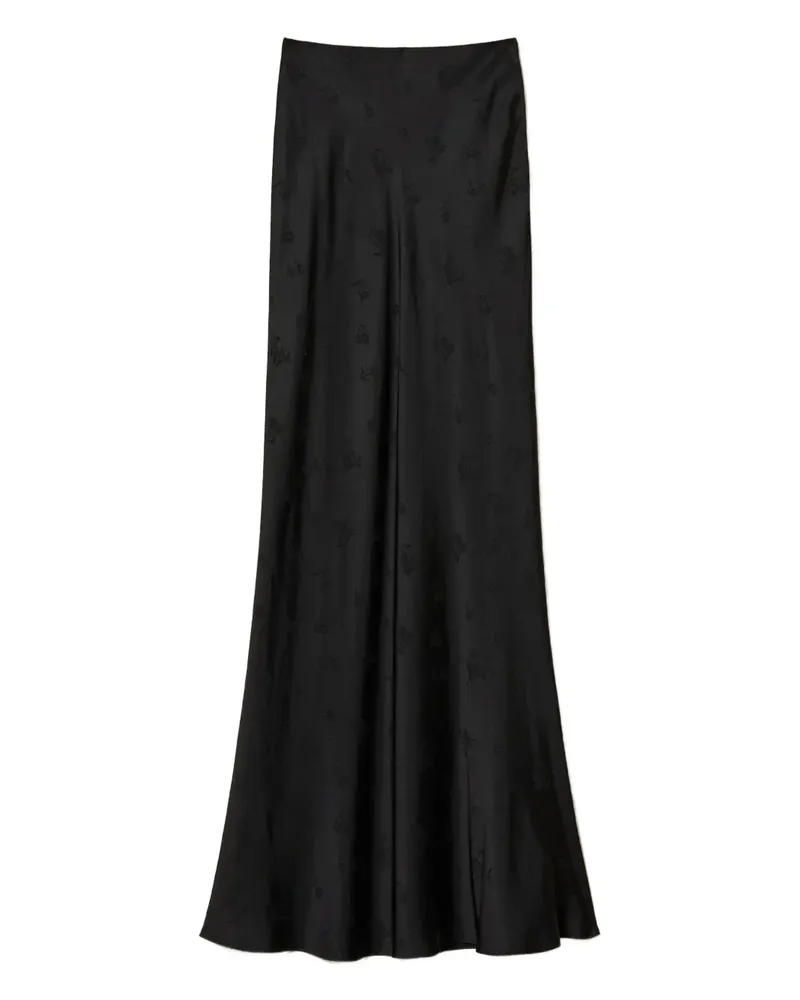Twin-Set Rock mit Blumenmuster - Schwarz Schwarz